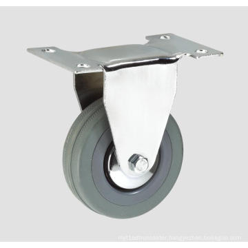 3inch Gray Rubber Flat Industry Caster Without Brake